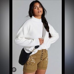 Anthropologie Maeve Cary’s mock neck sweater white size small